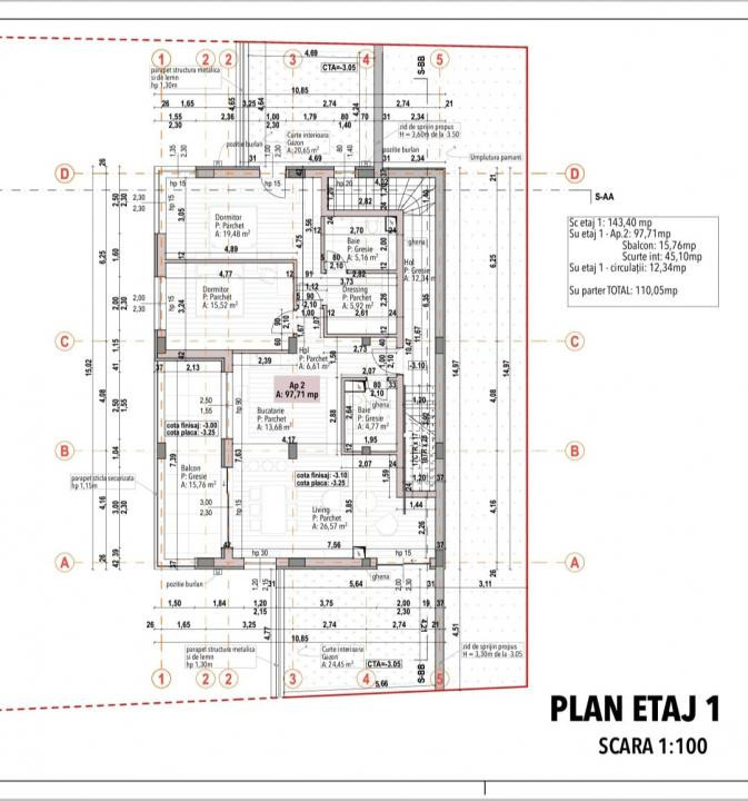 Apartament în bloc tip vilă 98mp Zorilor Europa