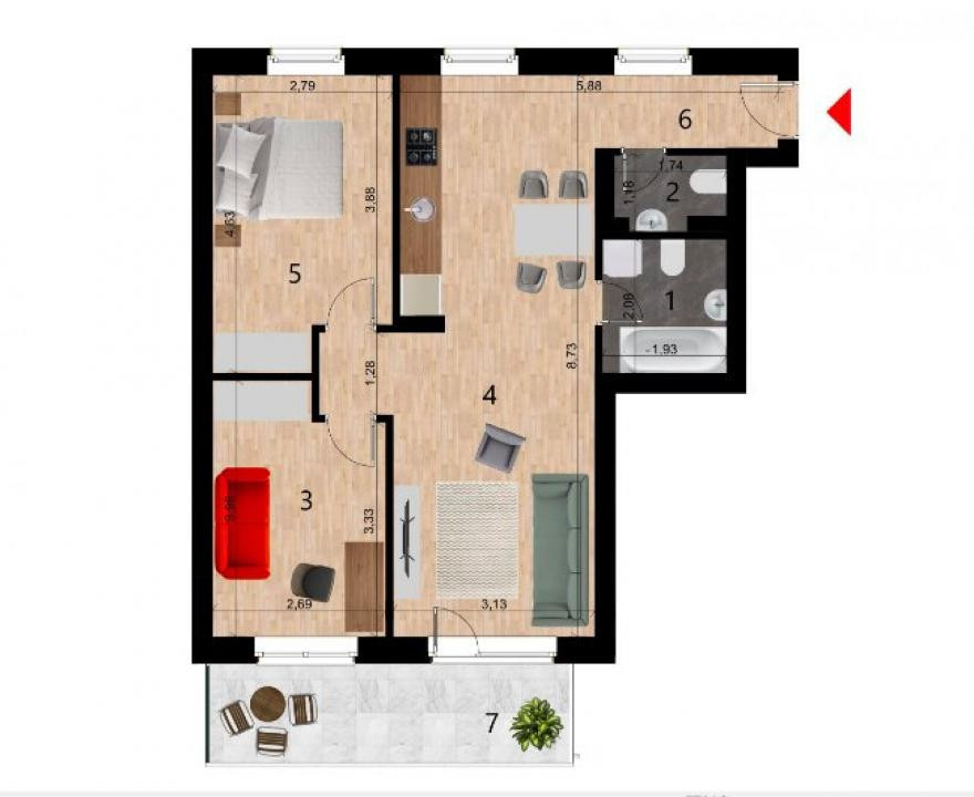 Apartamente 3 camere bloc nou Zorilor 