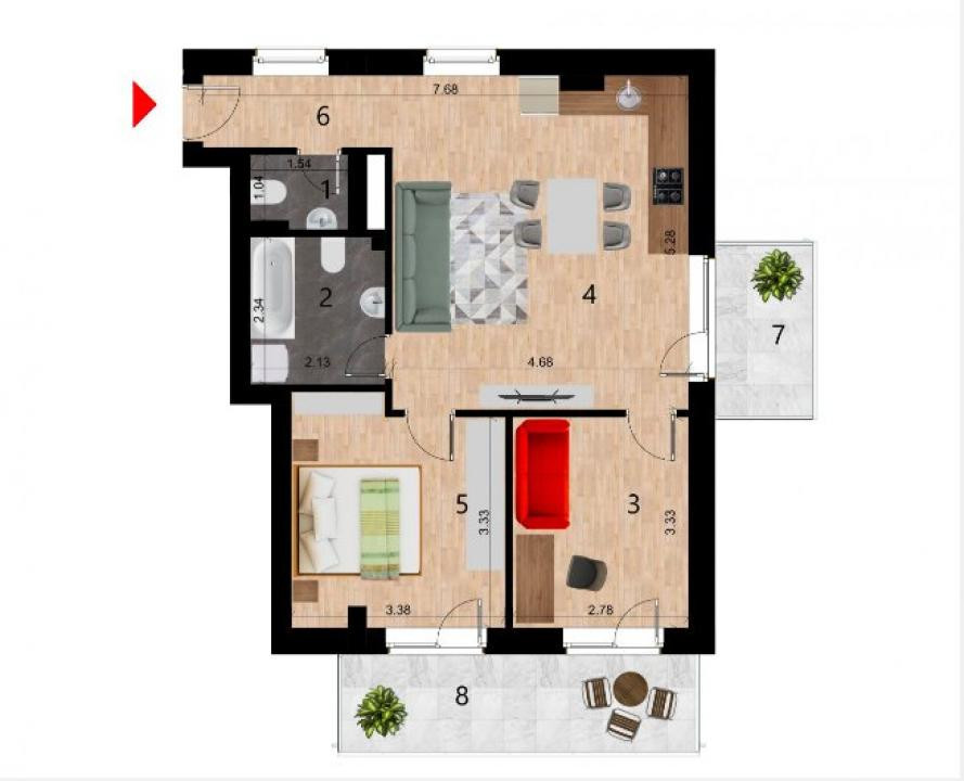 Apartamente 3 camere bloc nou Zorilor 