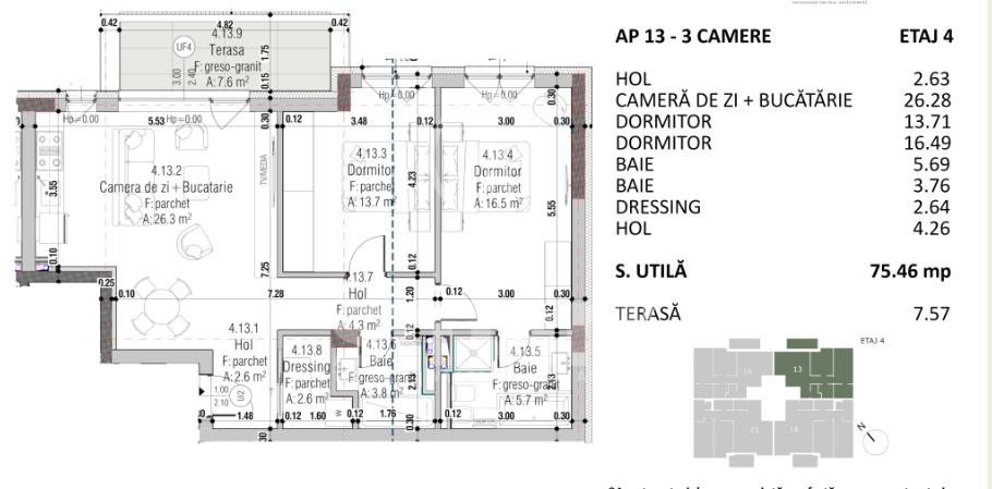 Apartament 3 camere 75mp BLOC NOU Gheorgheni