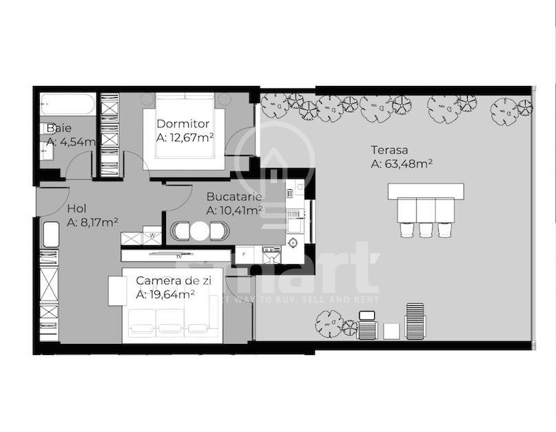 Apartament 1 camera Finisat 39mp parcare inclusa Sopor