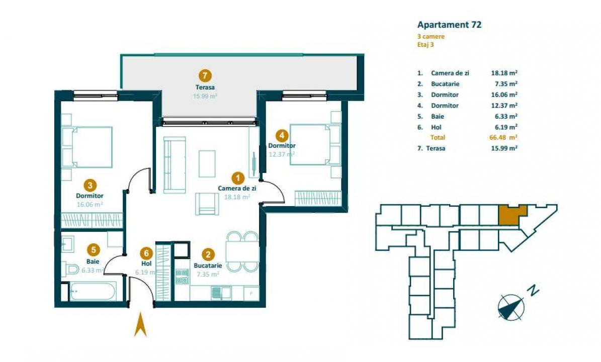 Apartament 3 camere BLOC NOU Intre Lacuri Dunarii FINISAT