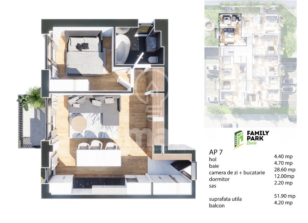 Apartament 2 camere BLOC NOU 52mp Baciu Cluj