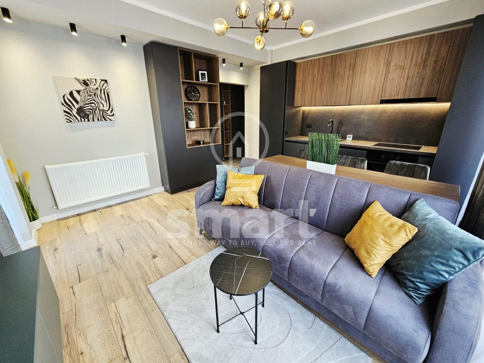 Apartament 2 camere cu terasa 23 mp, ultrafinisat, zona Terra, Floresti 