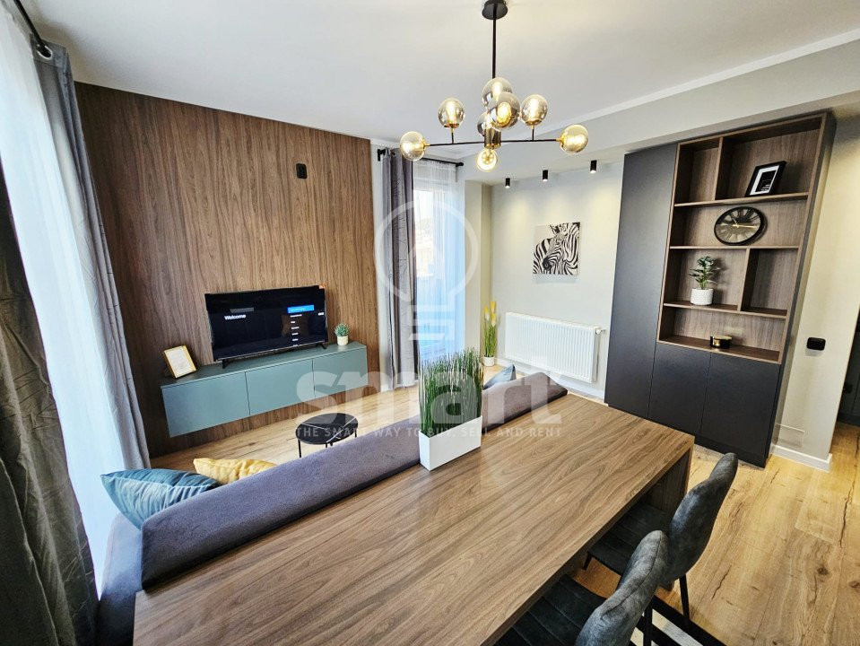 Apartament 2 camere cu terasa 23 mp, ultrafinisat, zona Terra, Floresti 