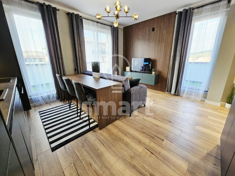 Apartament 2 camere cu terasa 23 mp, ultrafinisat, zona Terra, Floresti 