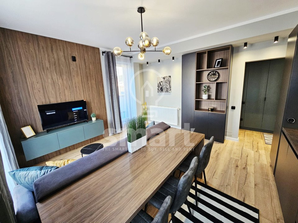 Apartament 2 camere cu terasa 23 mp, ultrafinisat, zona Terra, Floresti 