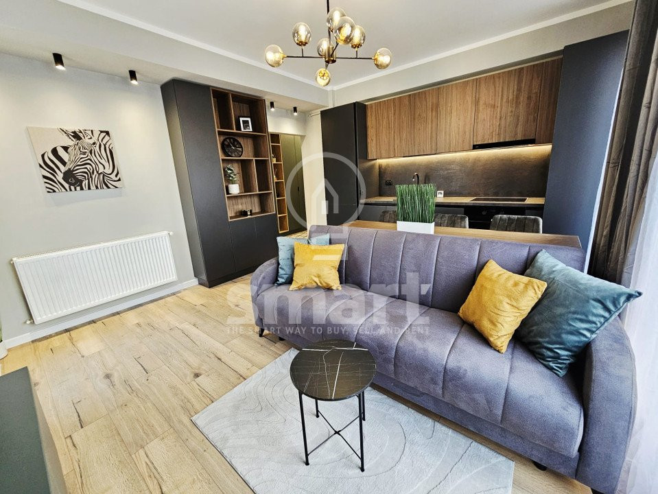 Apartament 2 camere cu terasa 23 mp, ultrafinisat, zona Terra, Floresti 