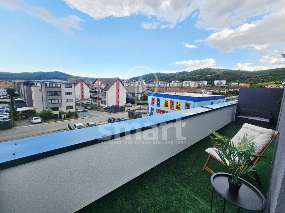 Apartament 2 camere cu terasa 23 mp, ultrafinisat, zona Terra, Floresti 
