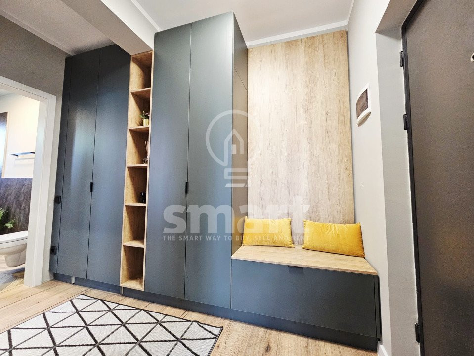 Apartament 2 camere cu terasa 23 mp, ultrafinisat, zona Terra, Floresti 