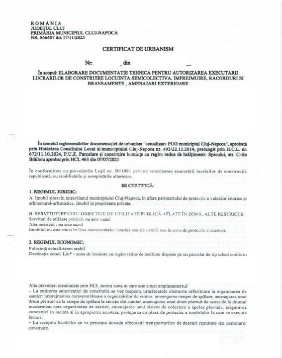 Teren cu PUZ aprobat Buna Ziua pentru casa individuala sau duplex