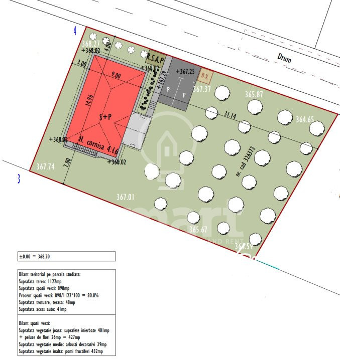 Casă individuală nouă  Borhanci teren 1100 mp si livadă 