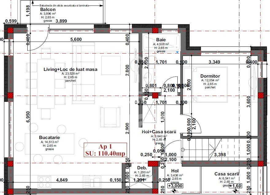 Apartament 4 camere , bloc tip vila, Eugen Ionesco