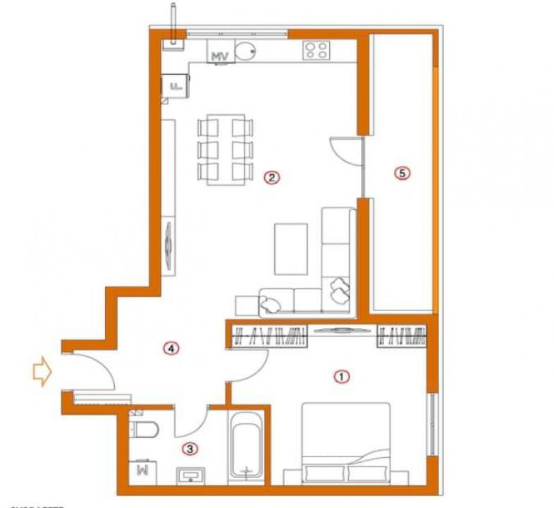 Apartament 2 camere BLOC NOU zona Vivo Floresti 