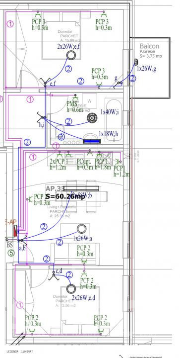 Apartament 3 camere cu parcare zona Vivo