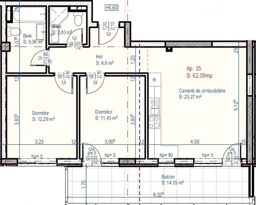 Apartament 3 camere TERASA 55 mp zona Vivo