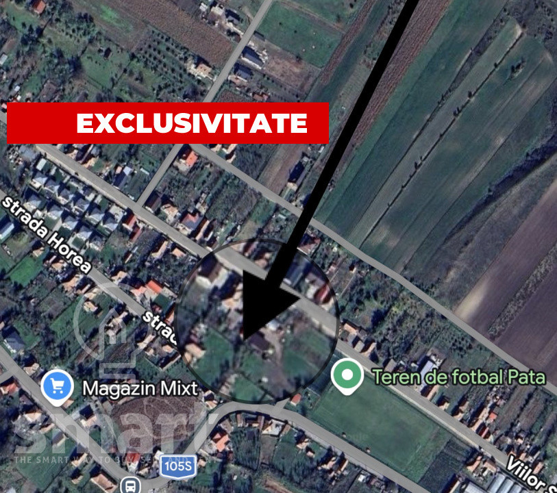 Teren intravilan de vânzare 1.483 mp în centrul satului Pata Cluj