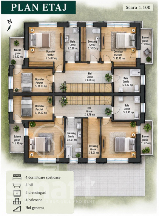 Parte de duplex in Borhanci, garaj, zona linistita