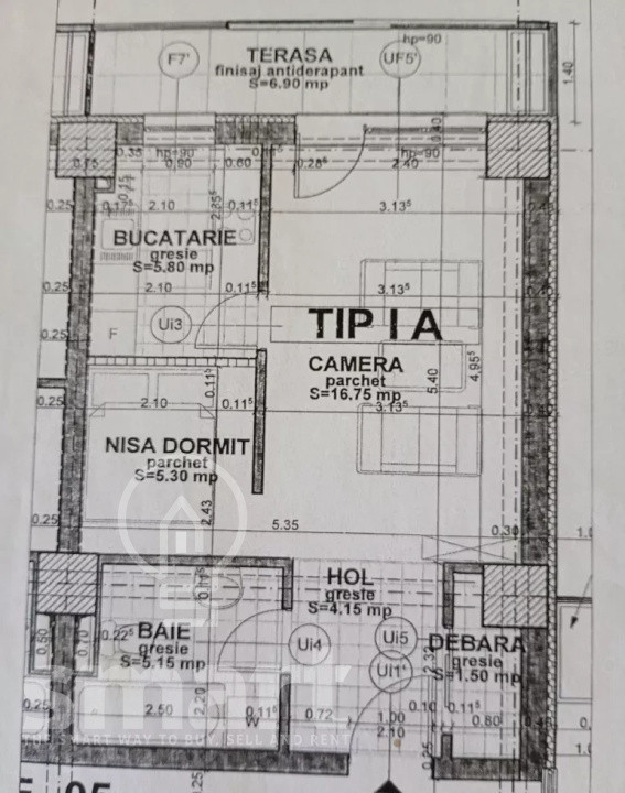 Apartament cu o camera+Nisa dormitor 40 mp+terasa 7 mp Marasti Iulius Mall