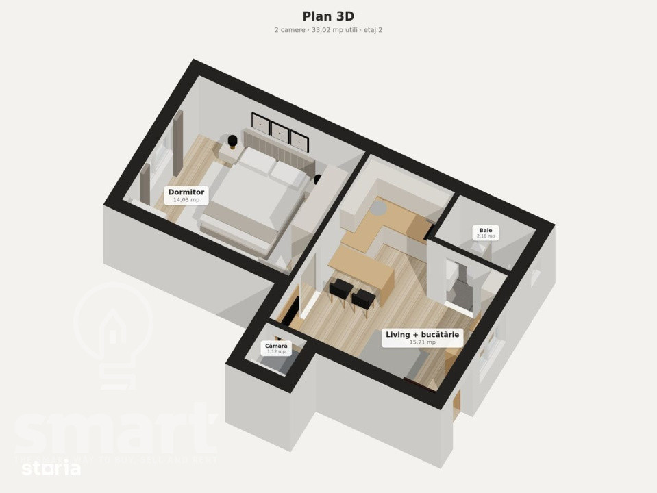 Apartament cu o camera Semicentral