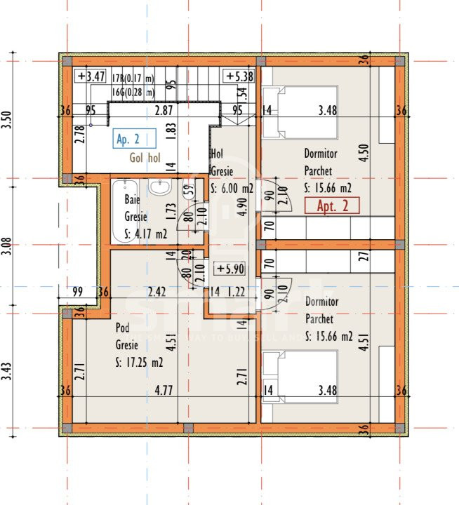 Apartament 5 camere tip Penthouse 125mp zona IRA