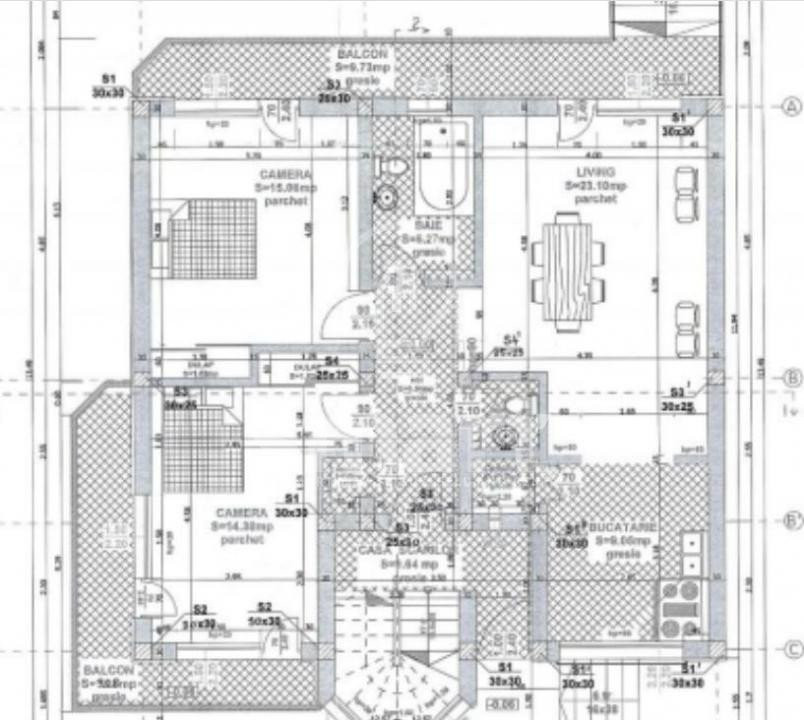 Apartament 3 camere FINISAT/MOBILAT  82 mp Zona Vivo 