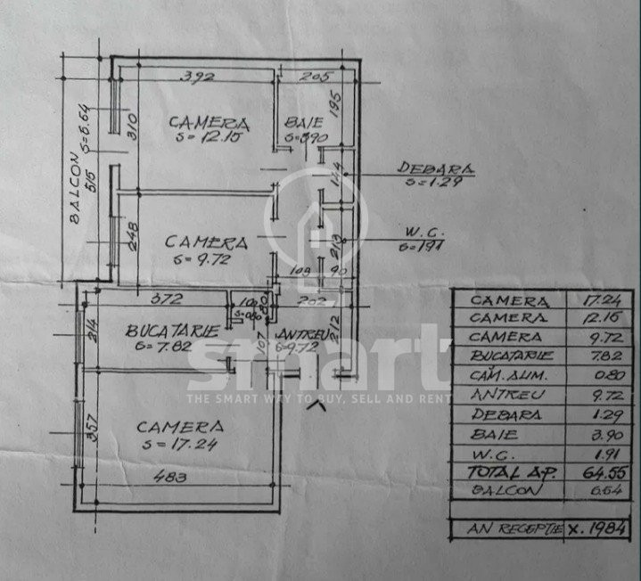 Apartament 3 camere decomandat Marasti str. Fabricii
