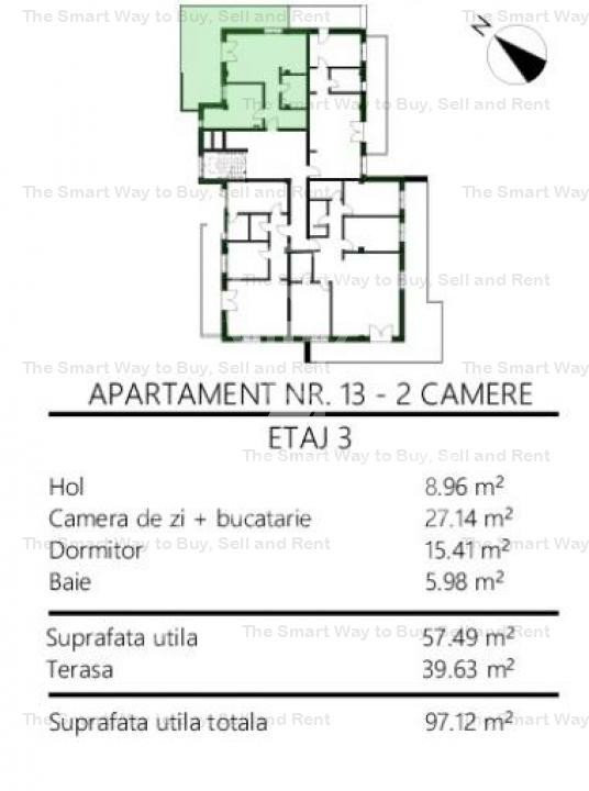 Apartament 3 camere NOU CU CF Borhanci 