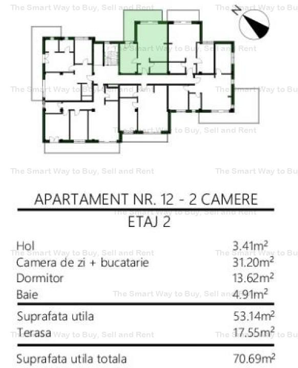 Apartament 3 camere NOU CU CF Borhanci 