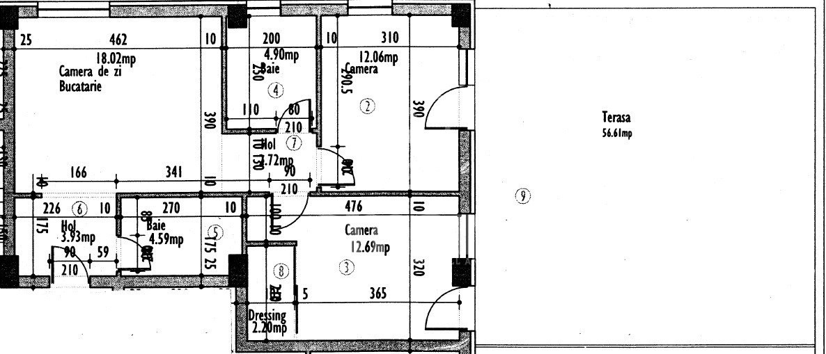 Apartament 3 camere, bloc nou, terasa 56mp si garaj subteran