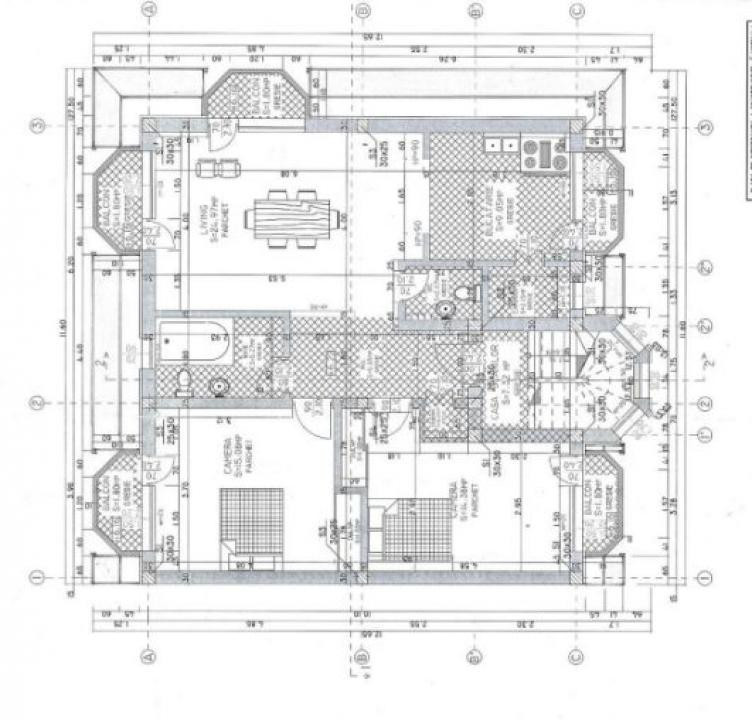Apartament 3 camere FINISAT  82 mp Zona Vivo 