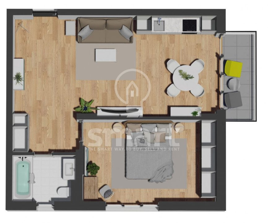 Apartament 2 camere FINISAT zona Vivo Floresti